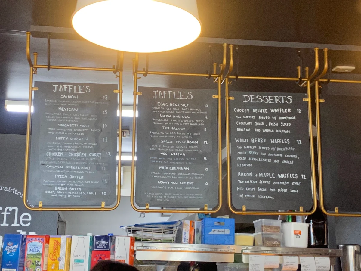 Menu, The Jaffle Shack
