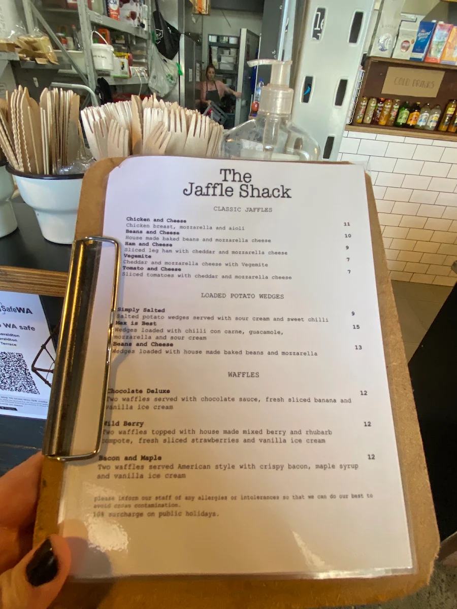 Menu, The Jaffle Shack