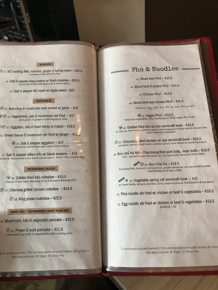 Menu, Hanoi Rose