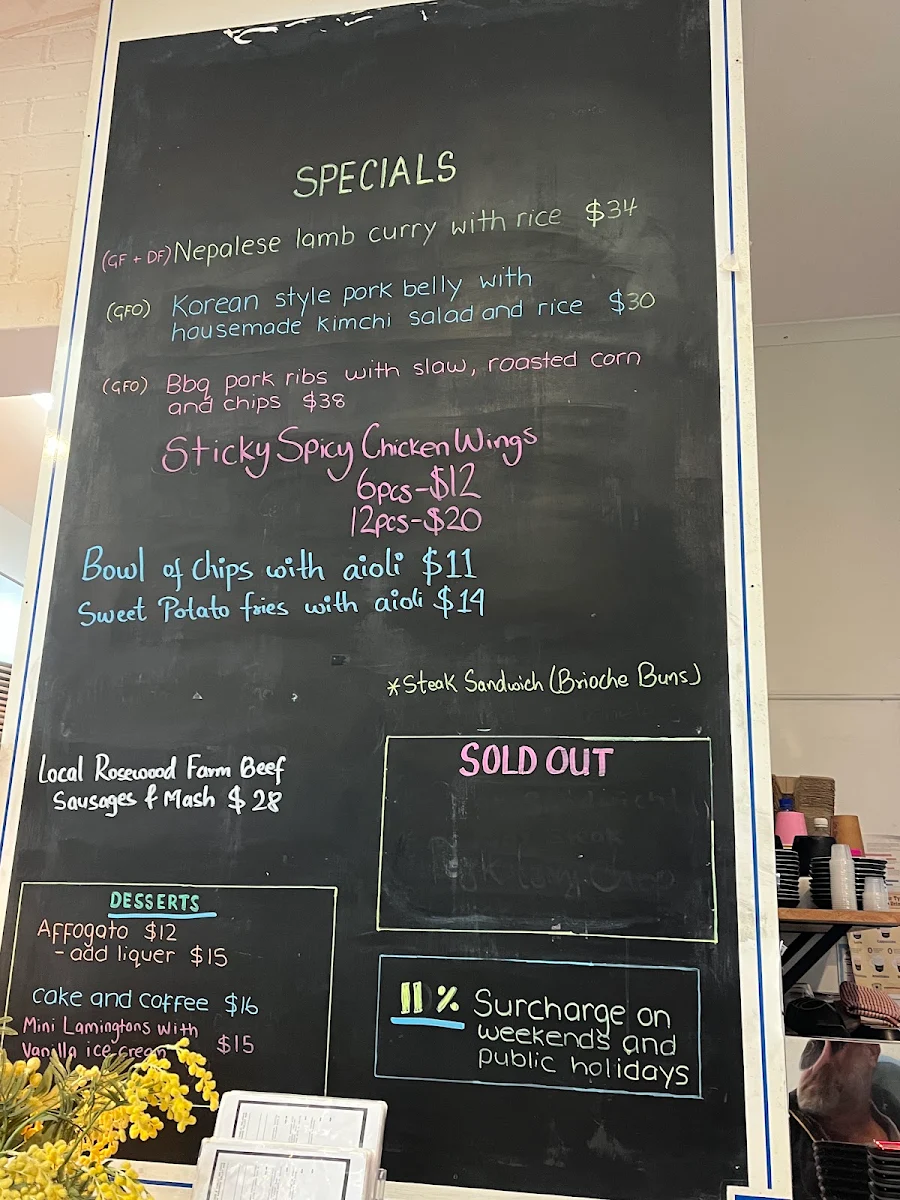 Menu, The Friendly Inn Hotel
