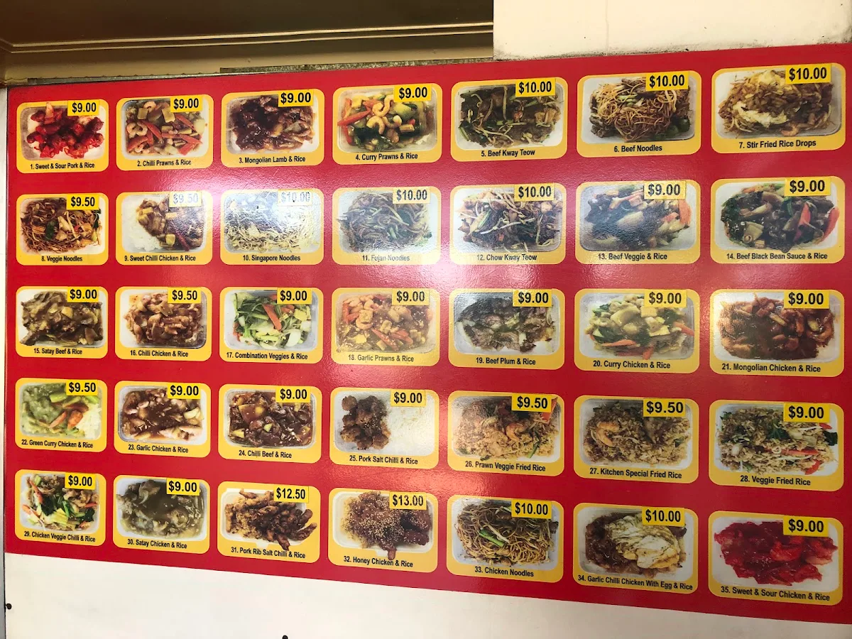 Menu, Chen Chinese Kitchen Takeaway