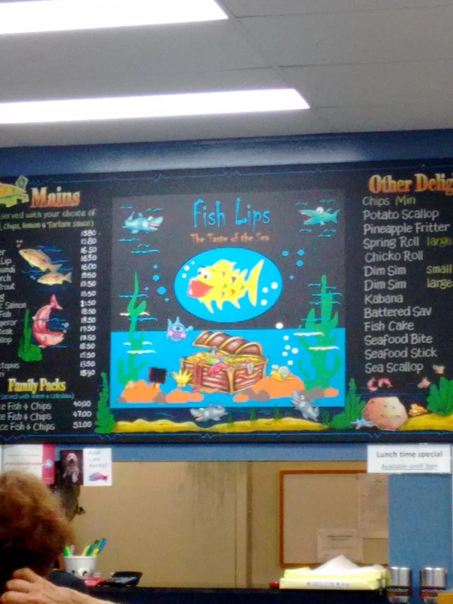 Menu, Fish Lips (Ferny Hills)
