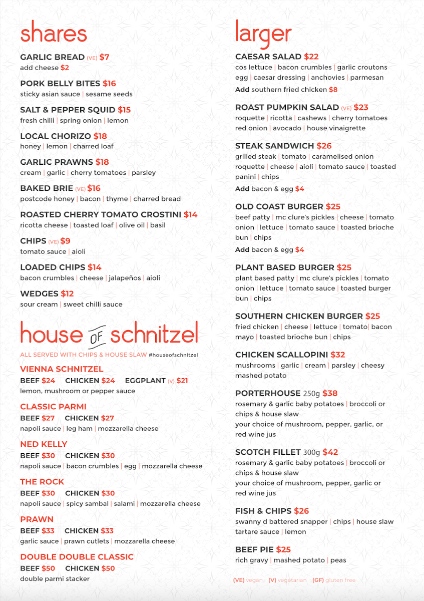 Menu, Peel Alehouse
