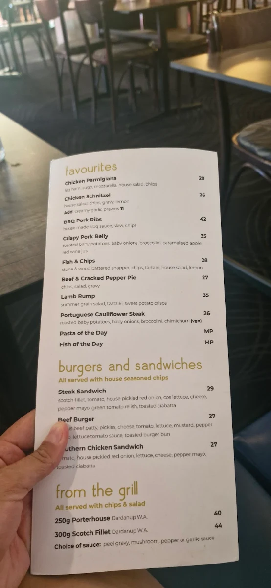 Menu, Peel Alehouse