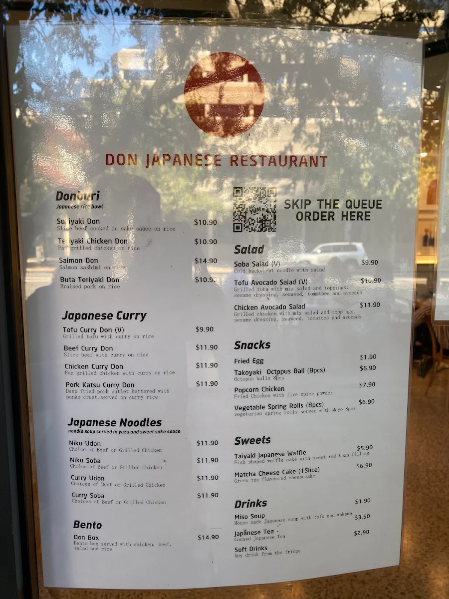 Menu, Don Japanese Restaurant