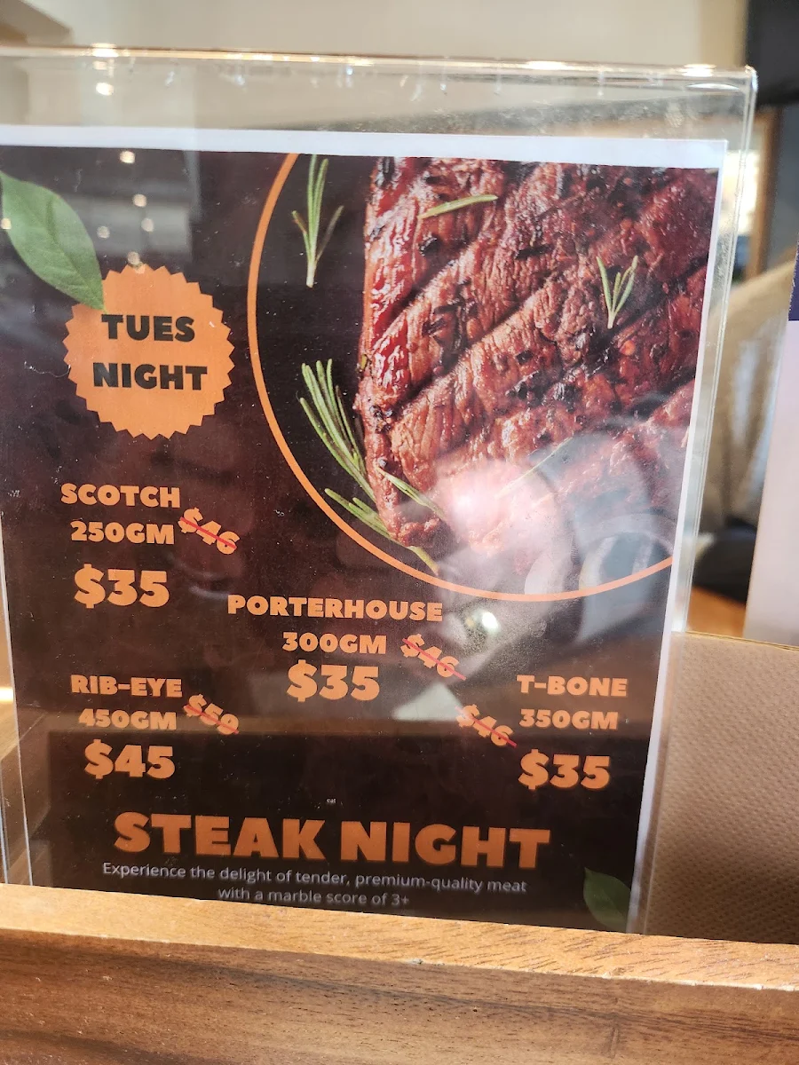 Menu, Royal Mail Hotel Whittlesea