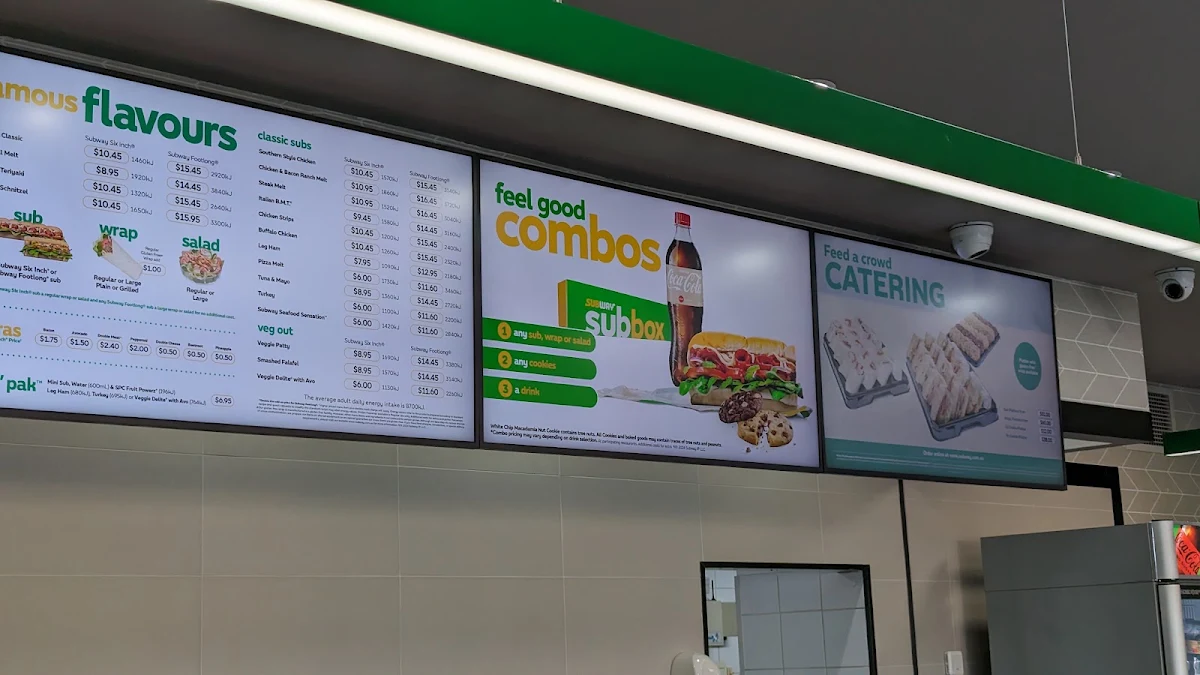 Menu, Subway