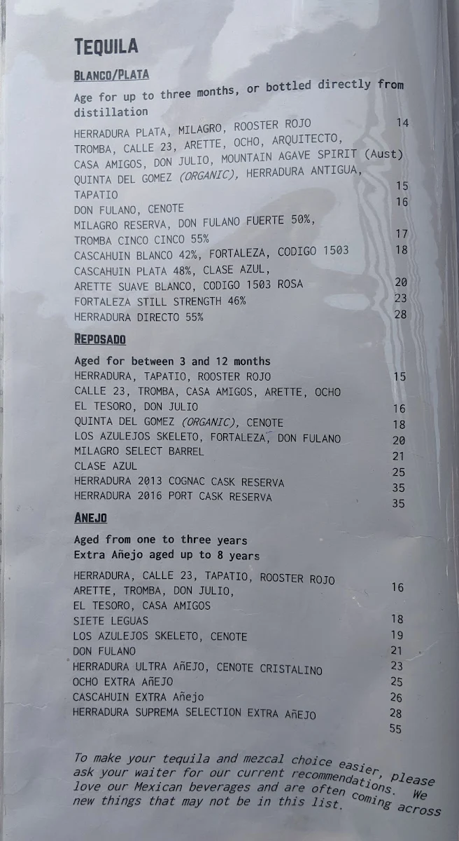 Menu, Radio Mexico