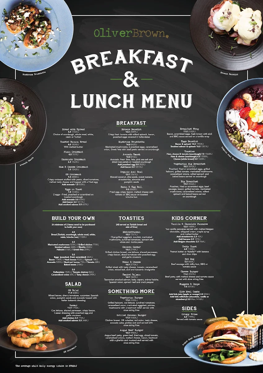 Menu, Oliver Brown
