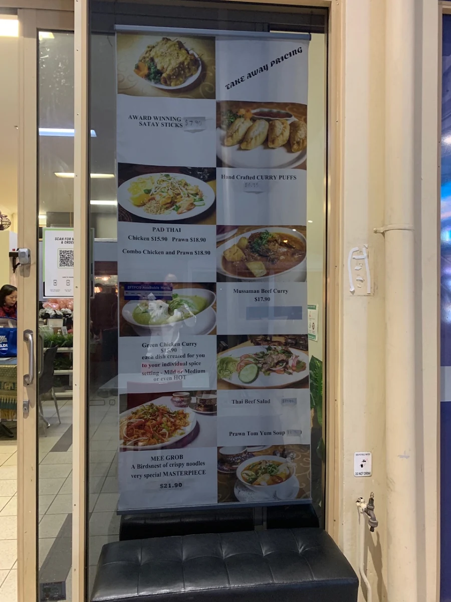 Menu, Thai pacificpine Restaurant