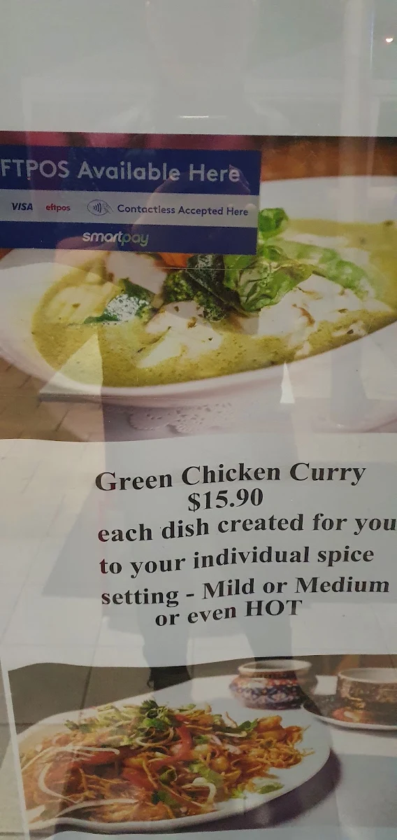 Menu, Thai pacificpine Restaurant