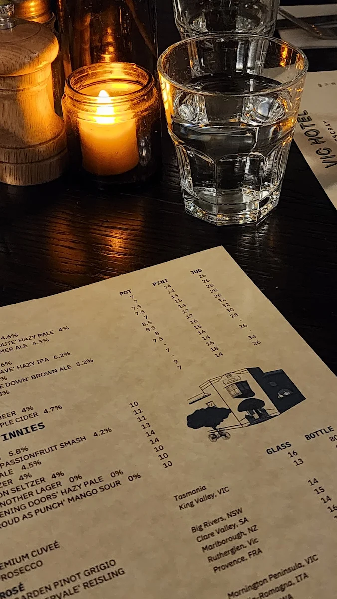 Menu, The Vic Hotel Footscray