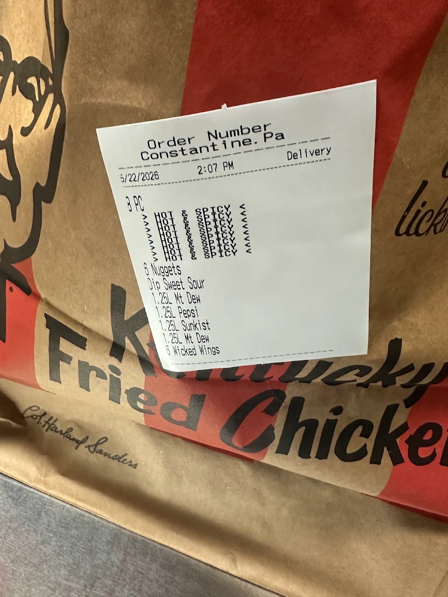 Menu, KFC Broadway