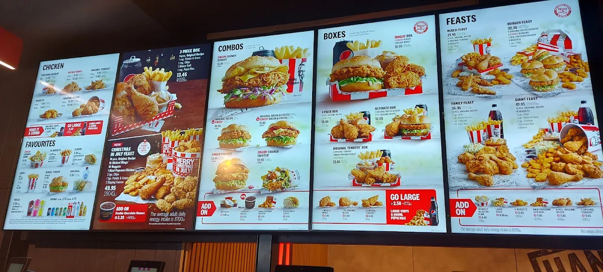 Menu, KFC Broadway