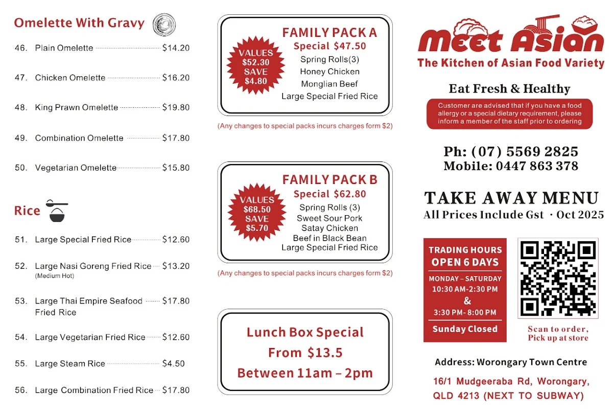Menu, Meet Asian