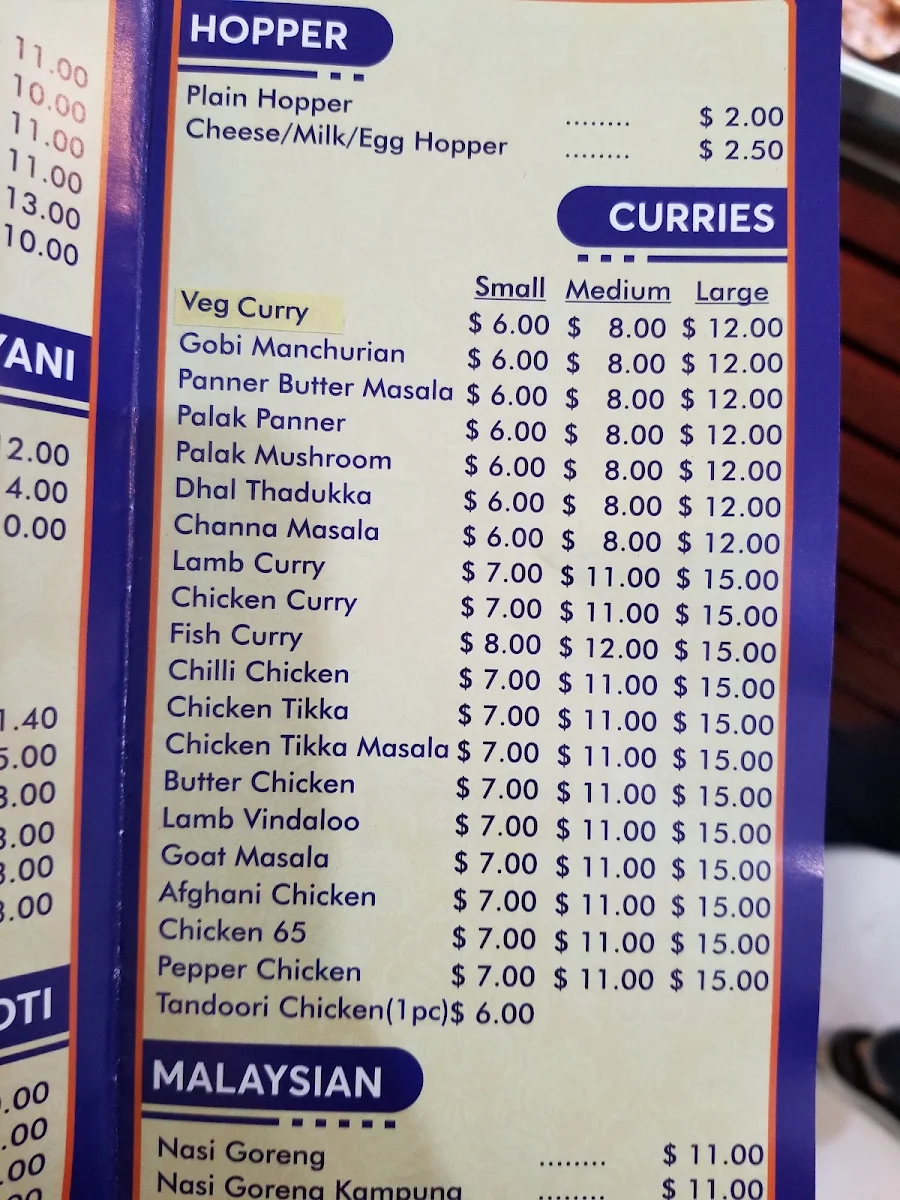 Menu, Xdream Dine In And Take Away