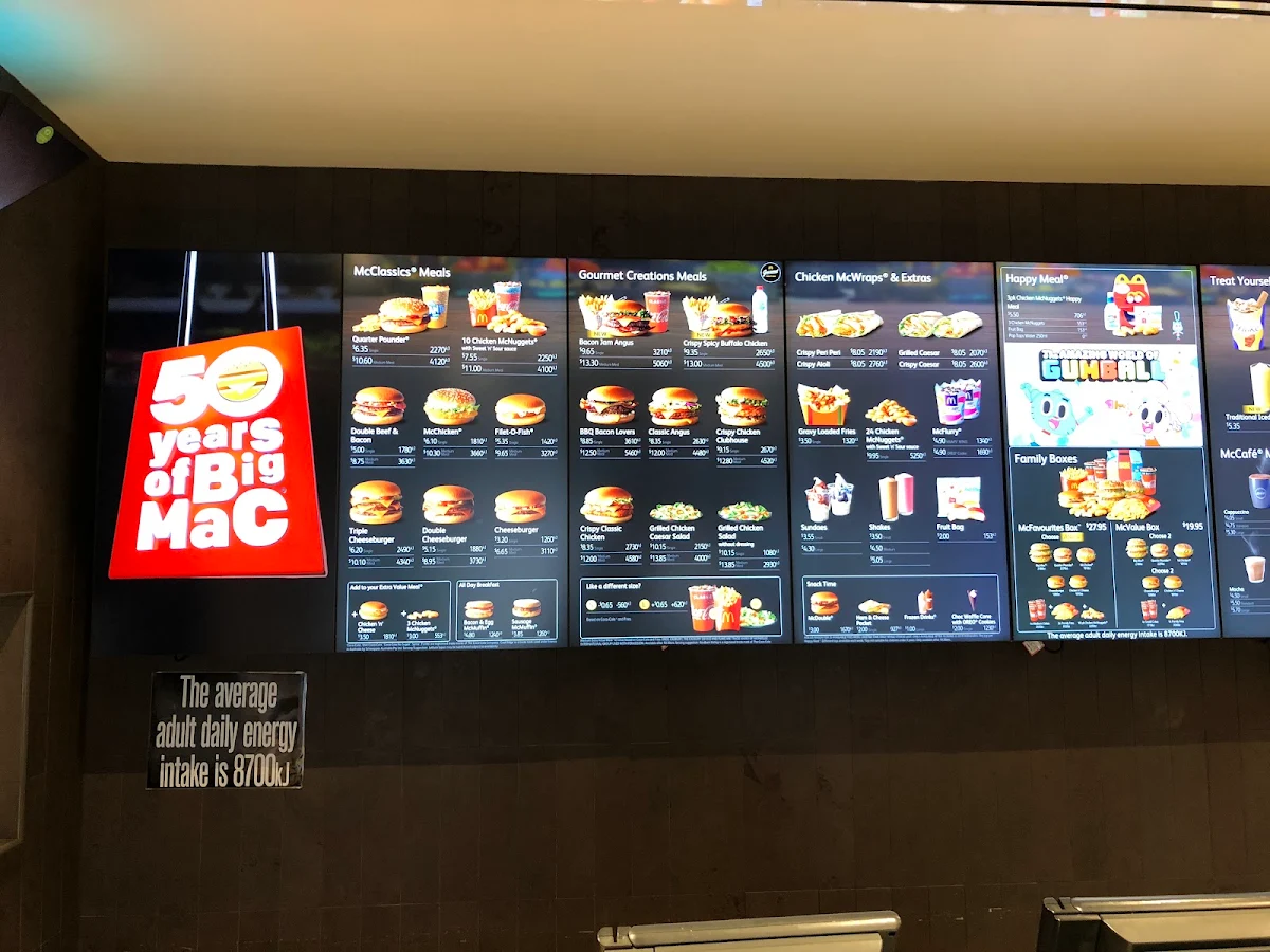 Menu, McDonald's Yanchep