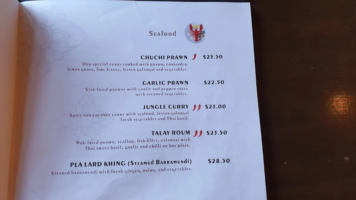 Menu, The Golden Triangle Restaurant