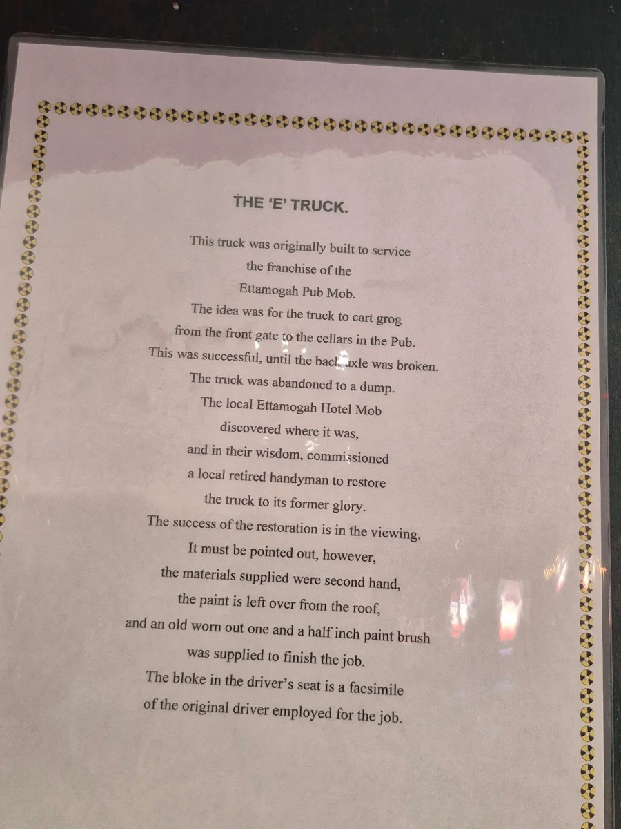 Menu, Cunderdin - Ettamogah Pub