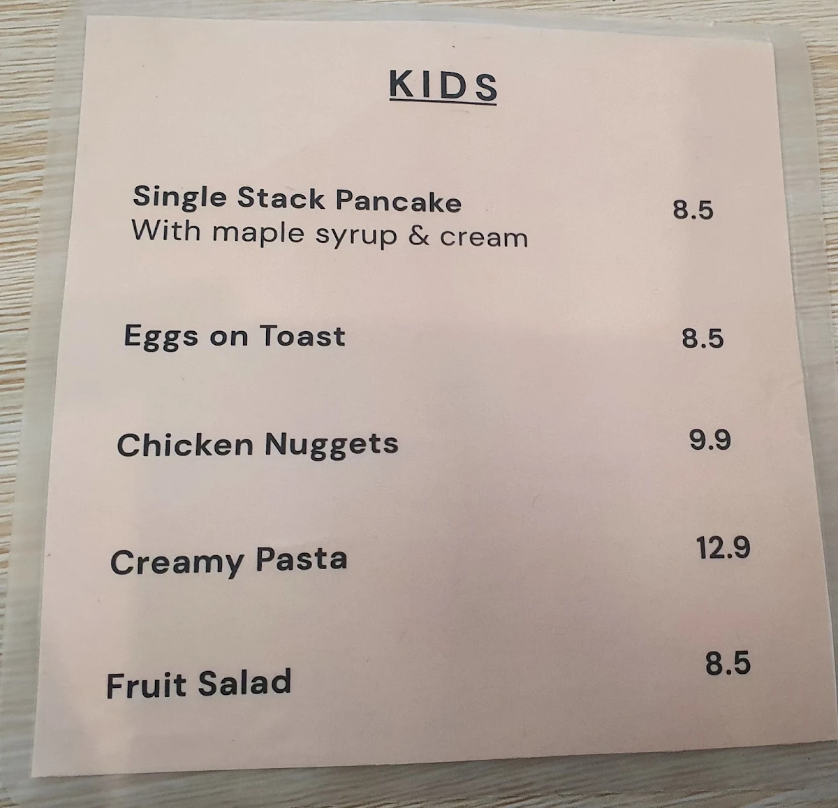 Menu, East Borough Eatery