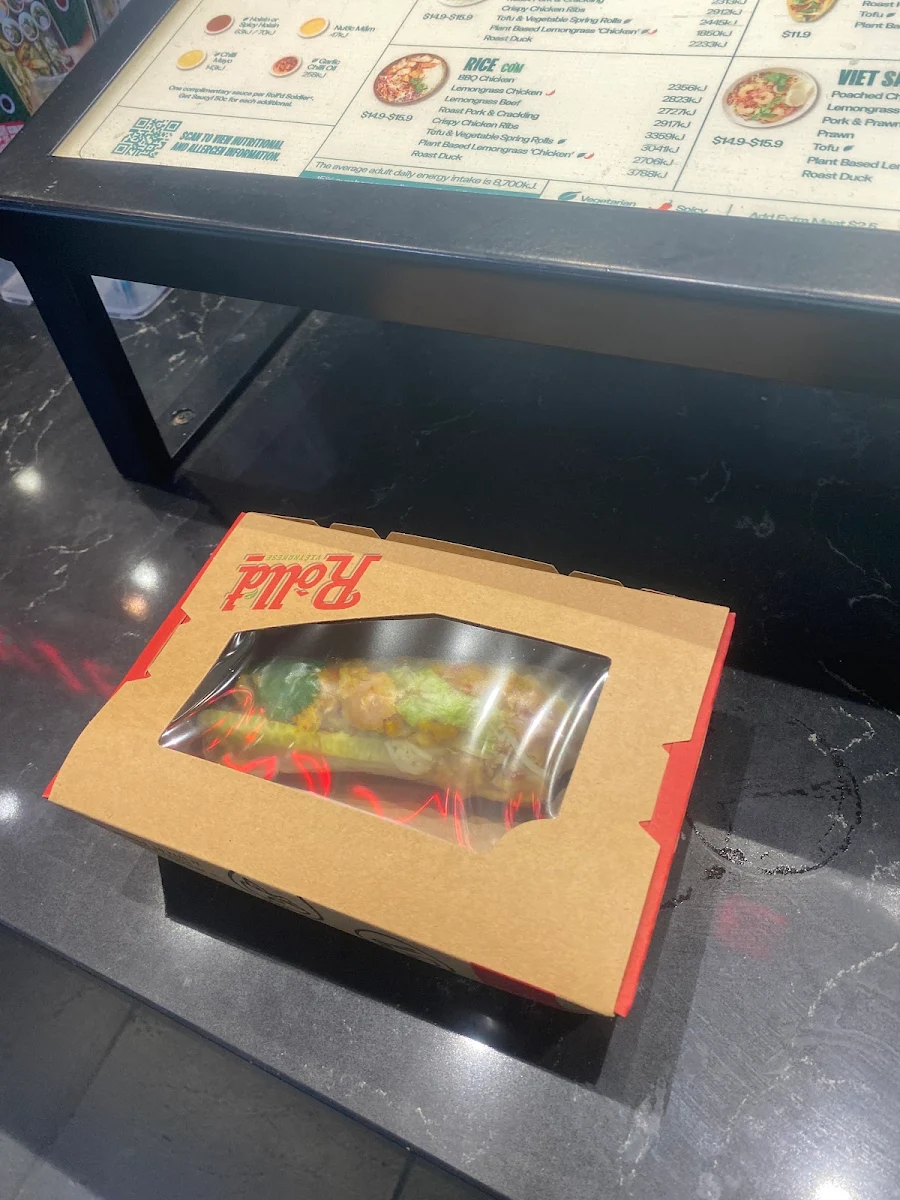 Menu, Roll'd Rouse Hill