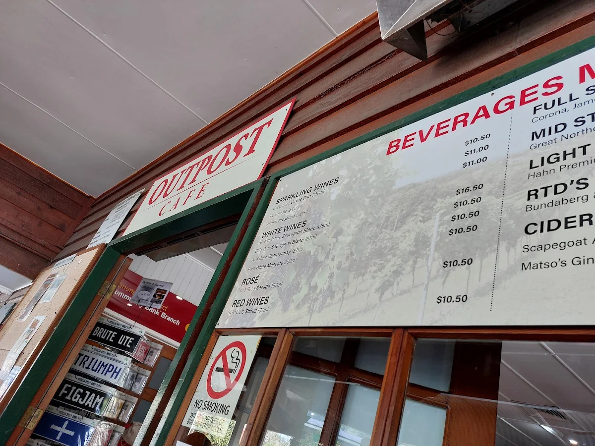 Menu, The Outpost Cafe