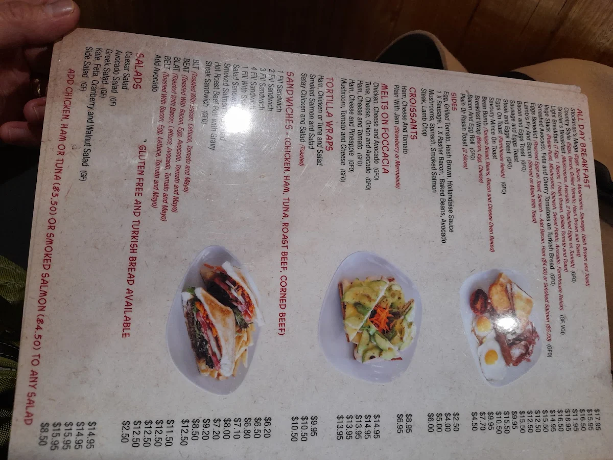 Menu, The Outpost Cafe