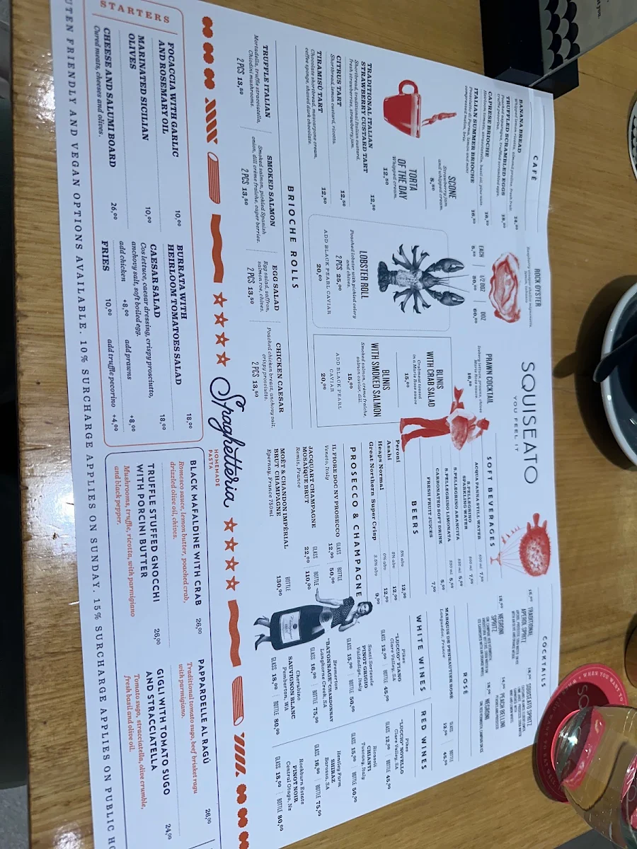 Menu, Squiseato