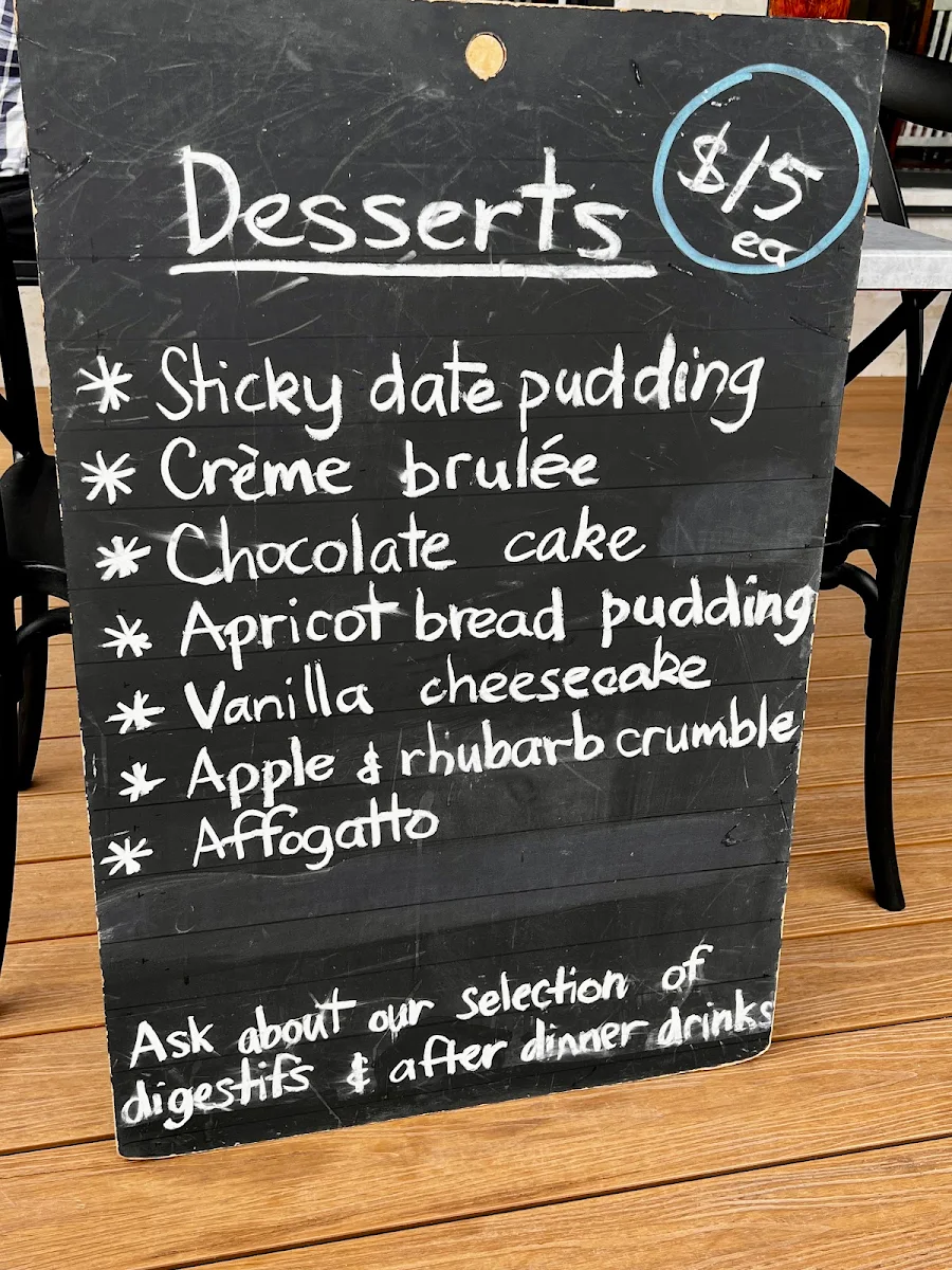 Menu, Farmgate Restaurant Nowra