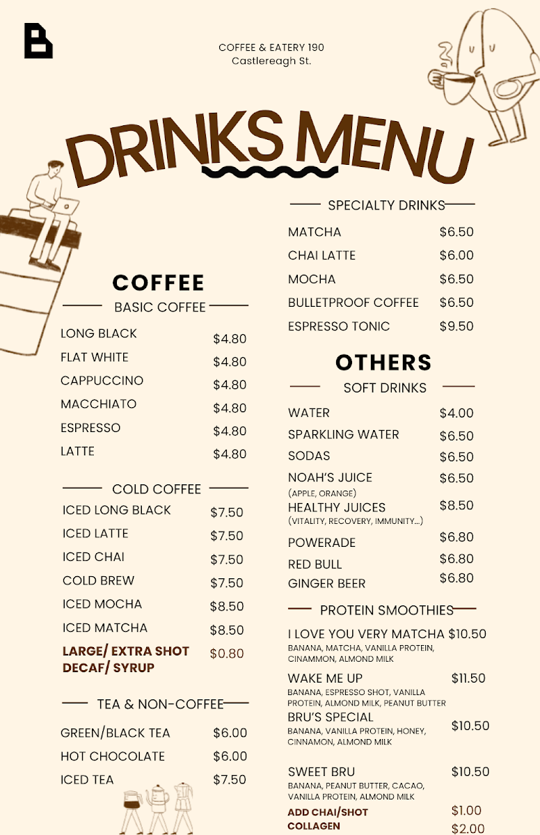 Menu, Bru Lane - CBD