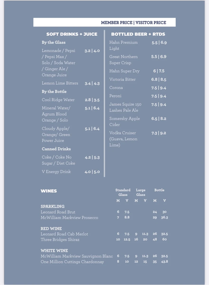 Menu, Bakehouse Cafe
