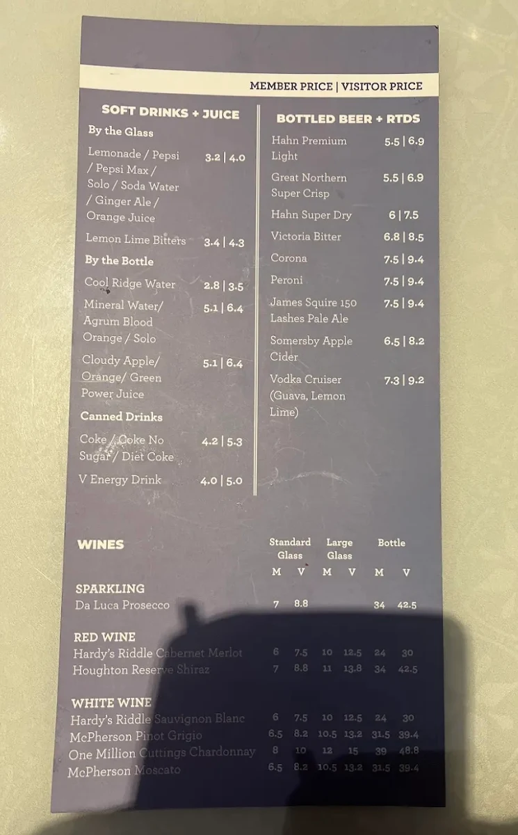 Menu, Bakehouse Cafe