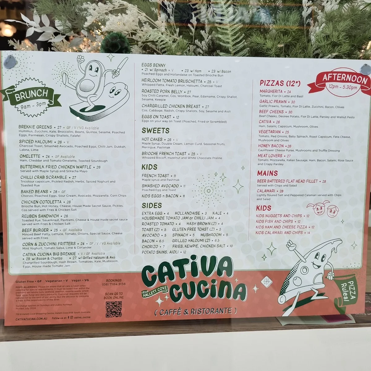 Menu, Cativa Cucina