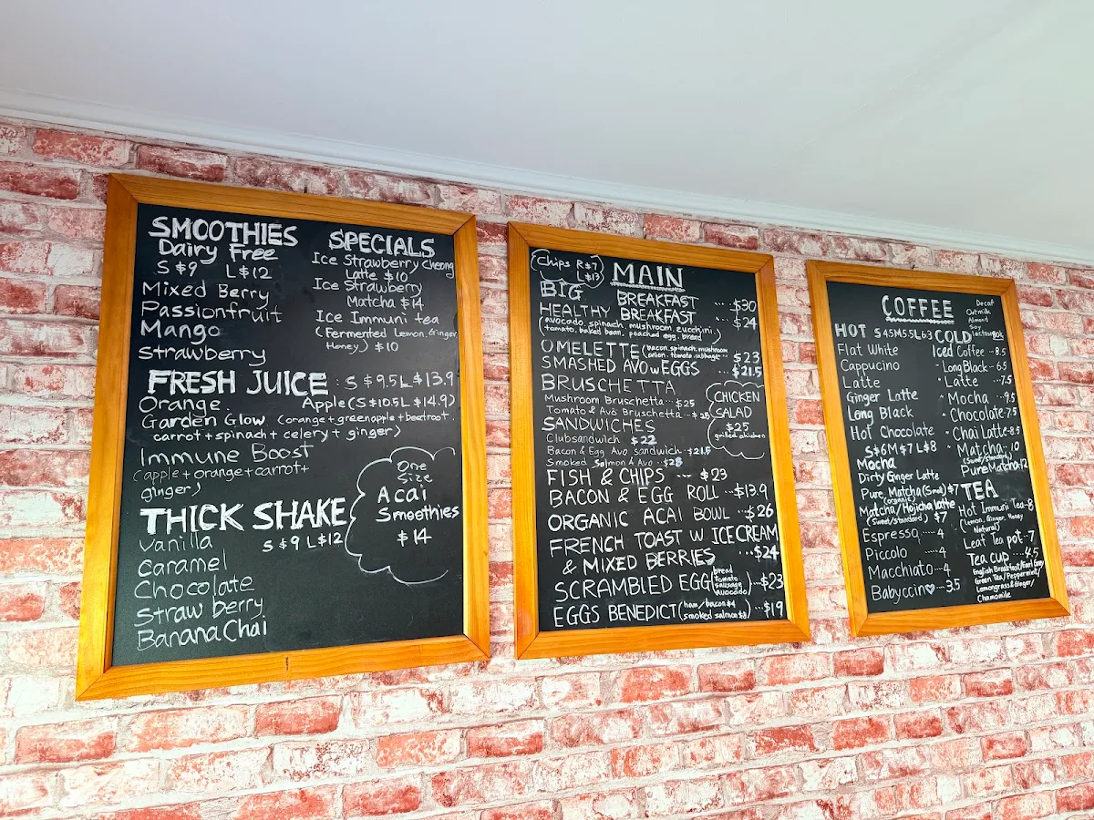 Menu, Wollstonecraft Cafe