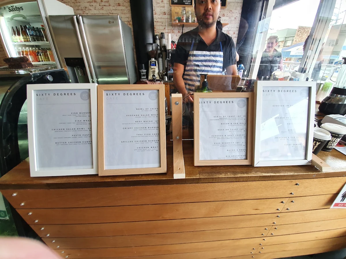 Menu, Sixty Degrees South West Rocks