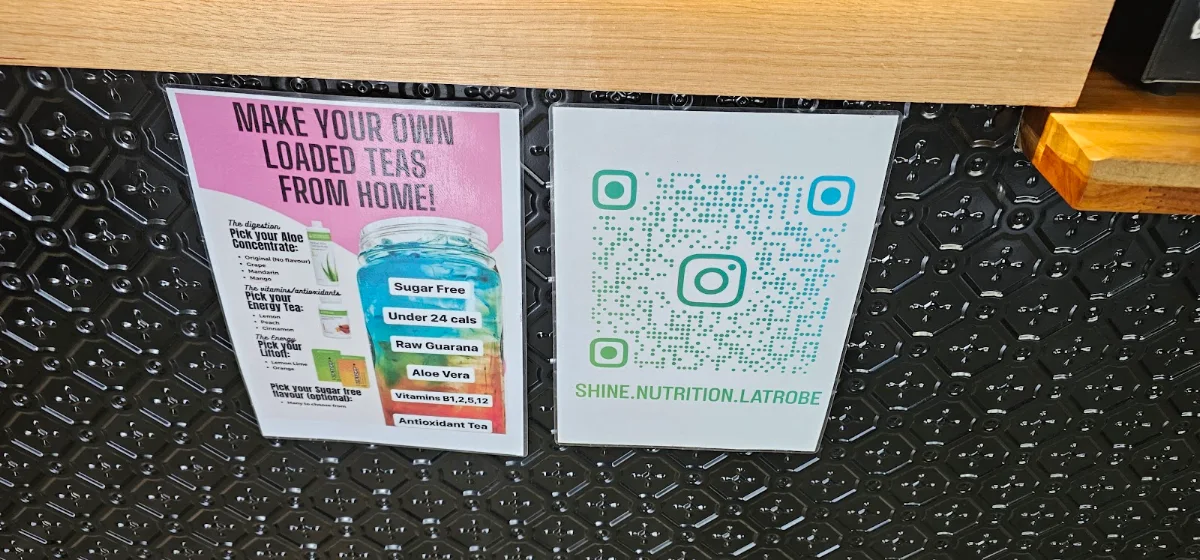 Menu, Shine nutrition & Co