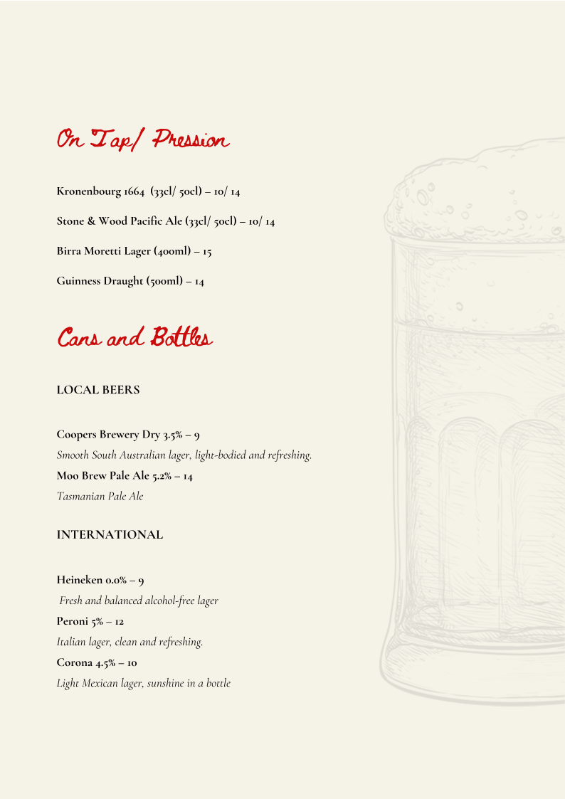 Menu, Lucien - Wine Bar