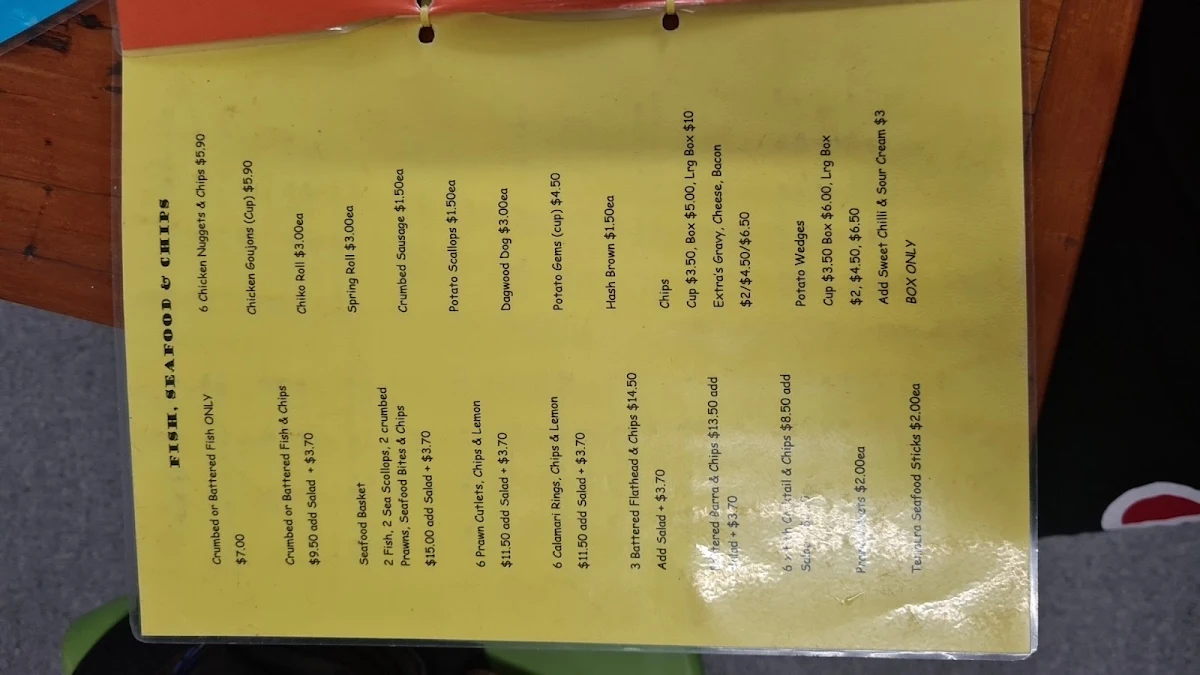 Menu, Old MILL STORE WALLAVILLE
