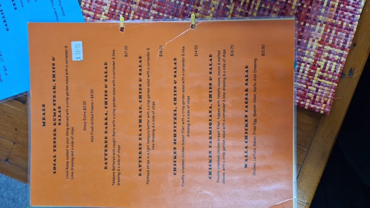 Menu, Old MILL STORE WALLAVILLE