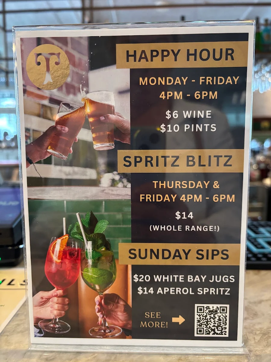 Menu, The Terminus Pyrmont
