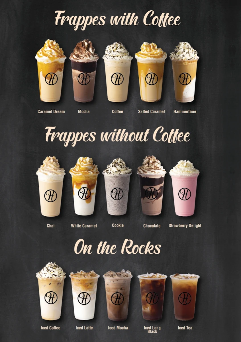 Menu, Hammerich's Coffee Toowoomba Drive Thru