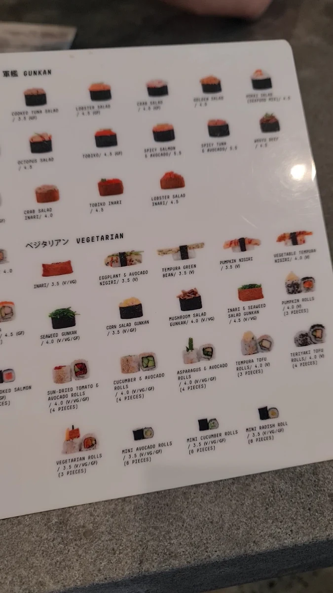 Menu, Kintaro Sushi
