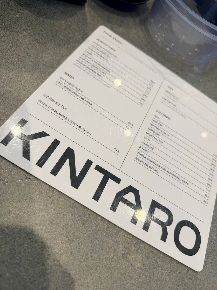 Menu, Kintaro Sushi