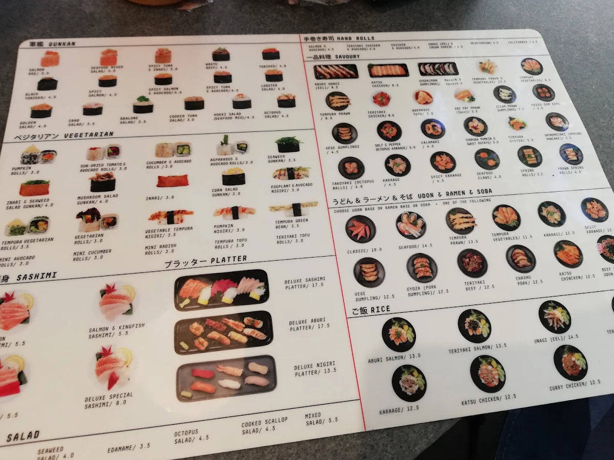 Menu, Kintaro Sushi
