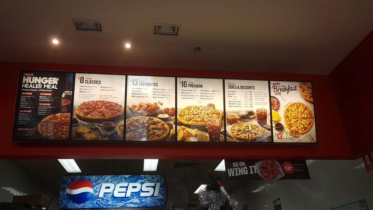 Menu, Pizza Hut Mill Park