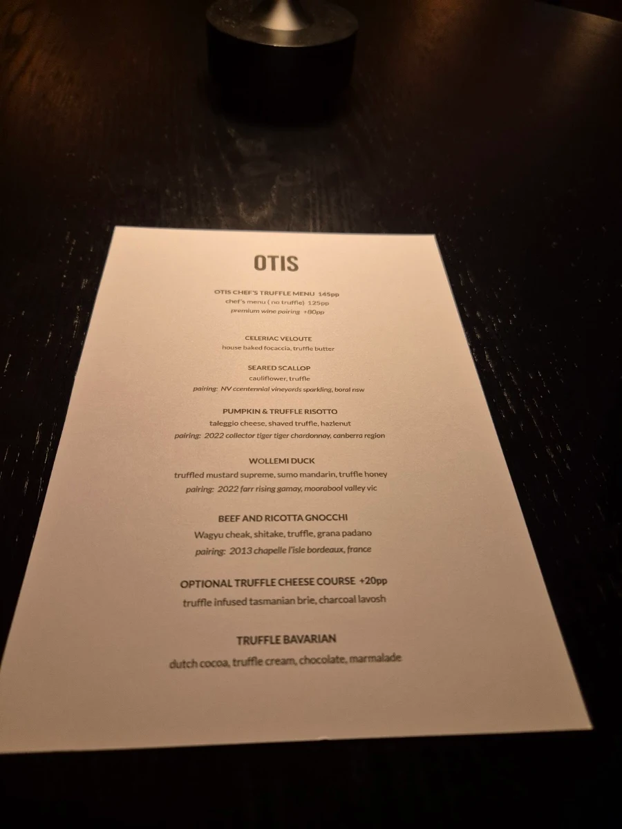 Menu, OTIS Dining Hall