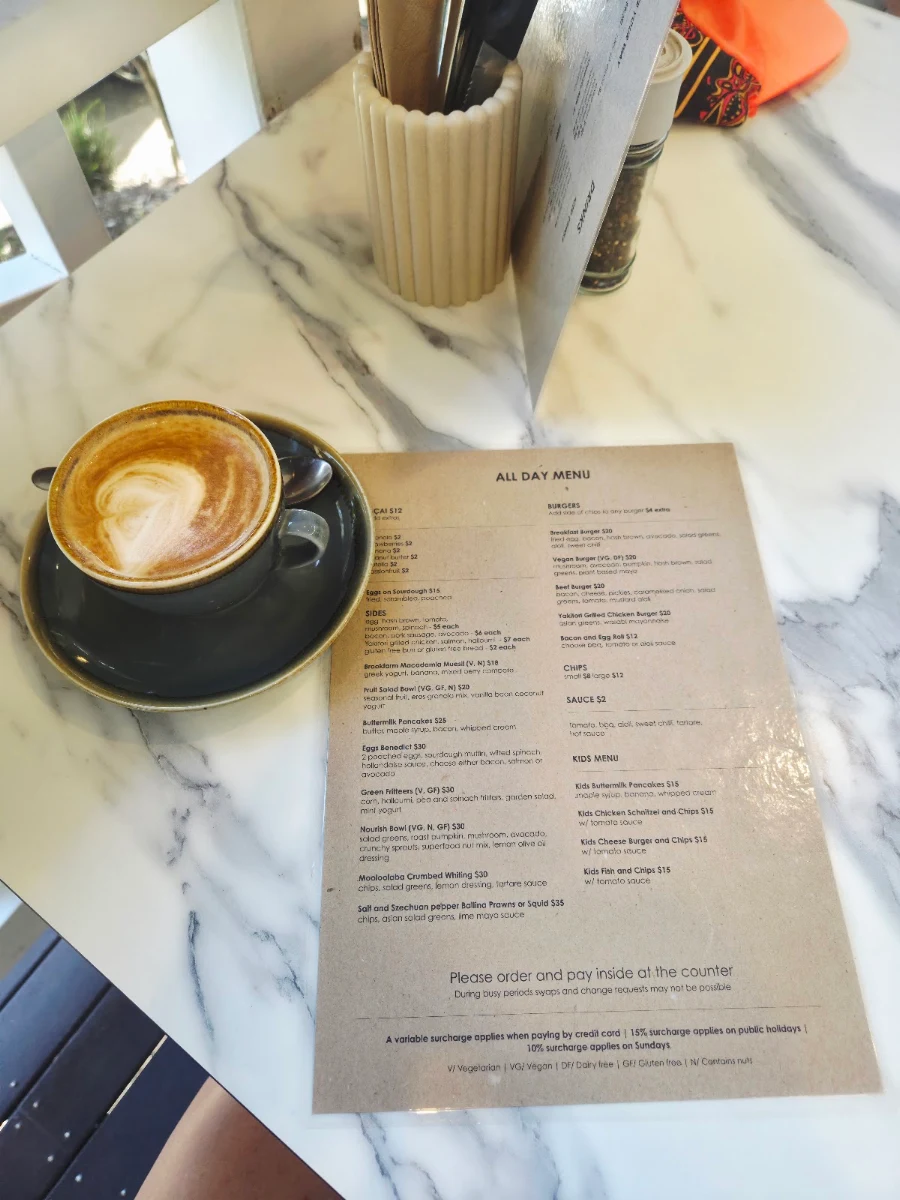 Menu, The Pass Cafe