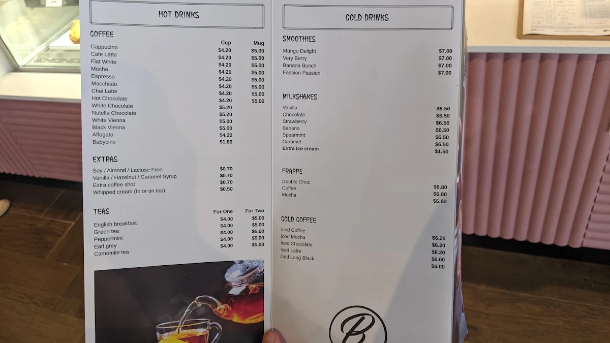 Menu, Brooklane Cafe