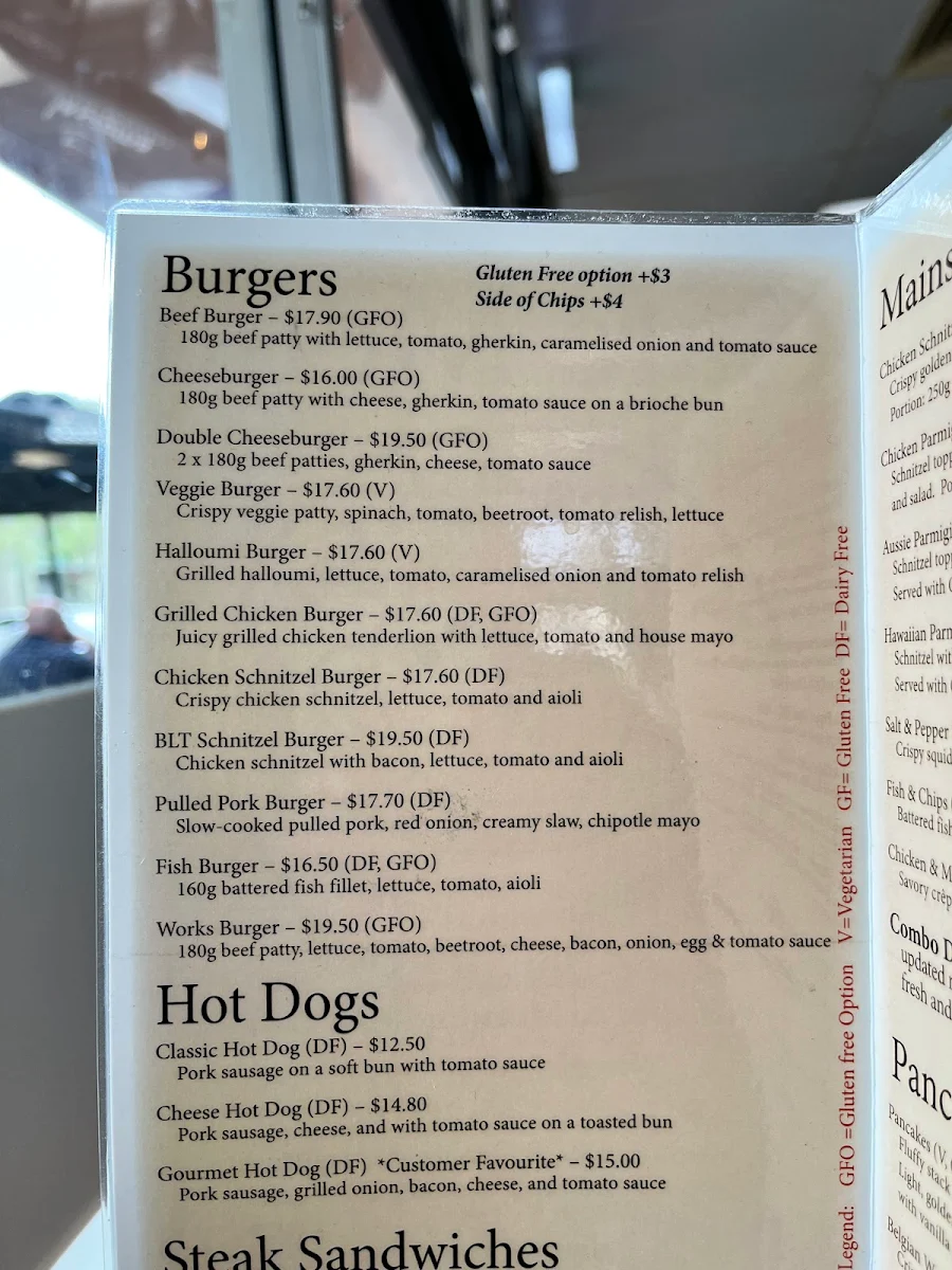 Menu, Morning light cafe