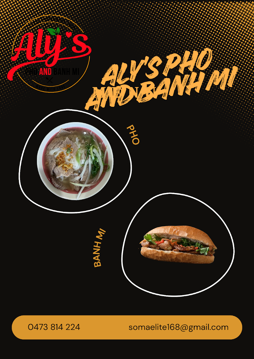 Menu, Aly's Pho and Banh Mi
